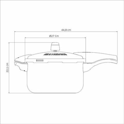 Panela De Pressão Tramontina Vancouver Effrect Alumínio Com Revestimento Antiaderente Vermelho 24cm 6 Litros