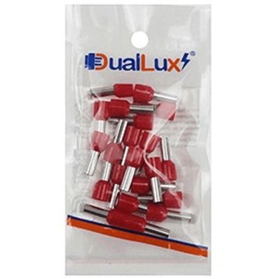 Terminal Tubular Ilhós Vermelho Com 20 Peças - 4.4.87 - Dual Comp