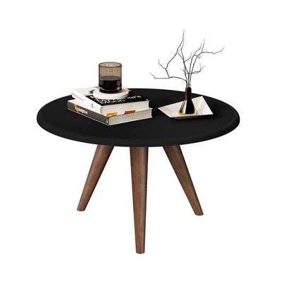 Mesa De Centro Tampo Redondo 52x33cm Grazy Preto