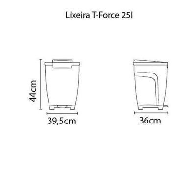 Lixeira Tramontina T-force Preto 25 L