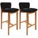 Kit 02 Banquetas Alta Para Cozinha Sala de Jantar Bar Dara L02 Bouclê Preto - Lyam Decor