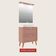 Gabinete Para Banheiro Com Tampo Cuba E Espelho Redondo 80cm Retro Mdf Rosa Milano - On Móveis