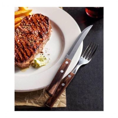 Faca Para Churrasco Tramontina 5 Inox Cabo Polywood Castanho