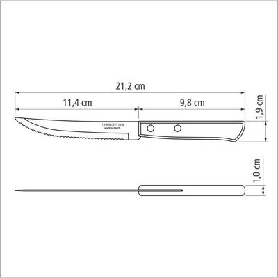 Faca Para Churrasco Tramontina 5 Inox Cabo Polywood Castanho