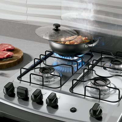 Fogão 4 Bocas Embutir Dako Supreme Mesa De Inox Preto Bivolt