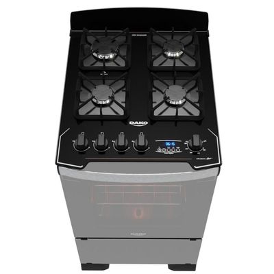 Fogão 4 Bocas Dako Diplomata Glass Grill Style Timer Bivolt