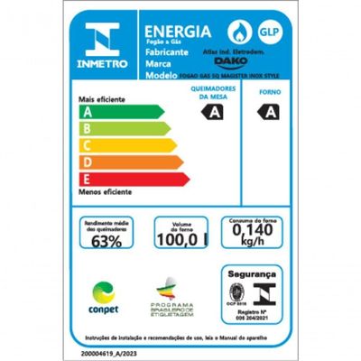 Fogão 5 Bocas Dako Magister Style Espelhado  Bivolt