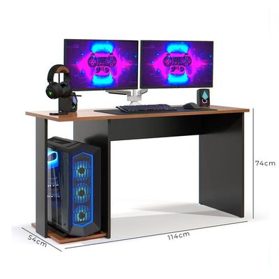 Mesa Escrivaninha Gamer Valorant Com Espaço Para Gabinetes E Monitores Estilo Moderno