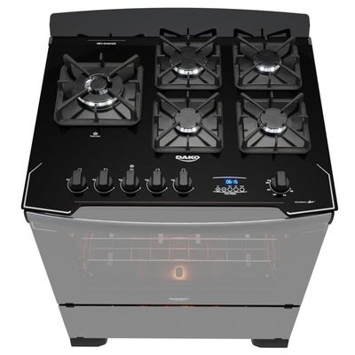 Fogão 5 Bocas Dako Diplomata Glass Grill Style Timer Bivolt