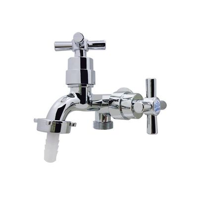 Torneira Pia Tanque Maquina Jardim Duas Saídas C/ Bico Cromado Abs