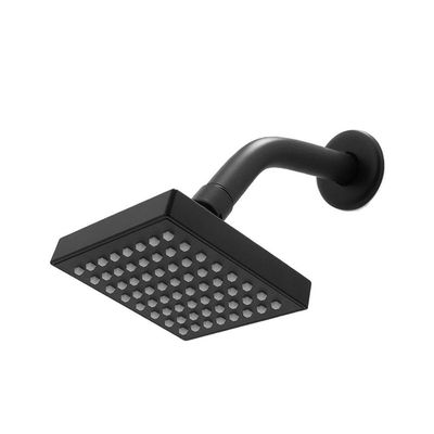 Kit Chuveiro Ducha Quadrado Articulável Preto Fosco + Acabamento Registro Pressão E Gaveta Abs