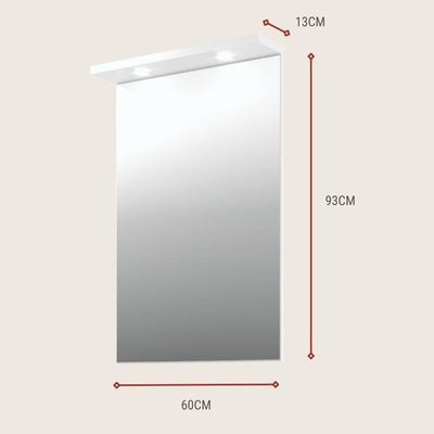 Espelho Para Banheiro Com Led 60cm Mdf Verde - On Móveis