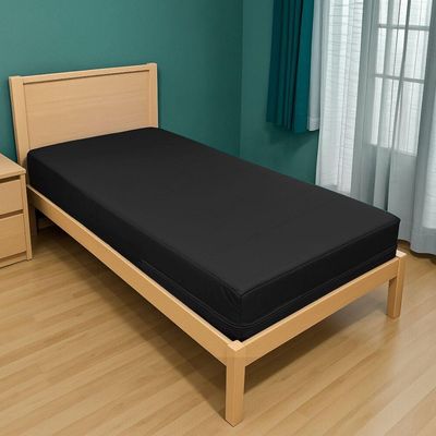 Capa Colchão Solteiro Impermeável Hospitalar Com Zíper - Preta 78x188x16cm