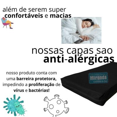 Capa Colchão Solteiro Impermeável Hospitalar Com Zíper - Preta 78x188x16cm