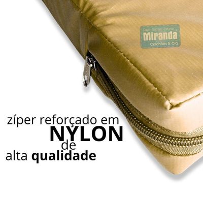Capa Impermeável Para Colchão Casal Feita Em Napa Hospitalar 138x188x18cm - Bege