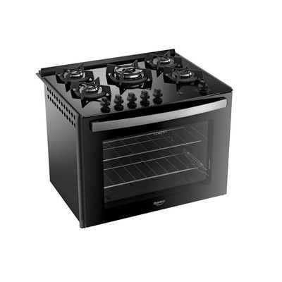 Fogão 5 Bocas Embutir Dako Supreme Mesa De Vidro Bivolt - Preto Preto
