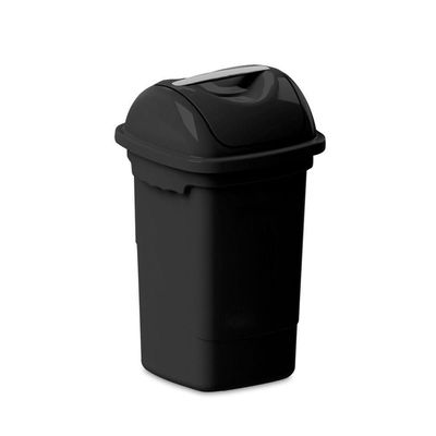 Lixeira Com Tampa Basculante 30 Litros - Plasvale Preto