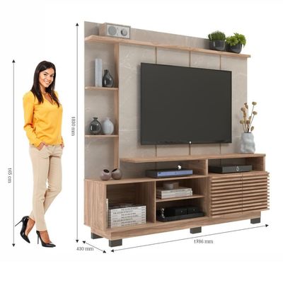 Home Para Tv 65 Polegadas 2portas Ho4200 Carvalho Oak Petra Decibal Carvalho Oak petra