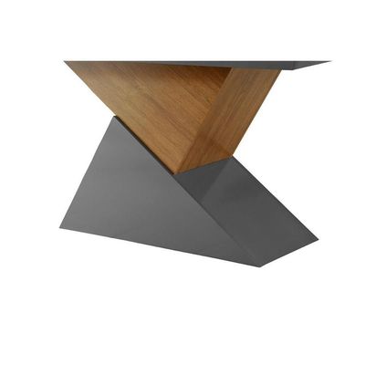 Mesa Para Cozinha Dubai + Tampo Madeirado Vidro Reto 180x90cm Grafite/imbuia-vidro Grafite - Rufato