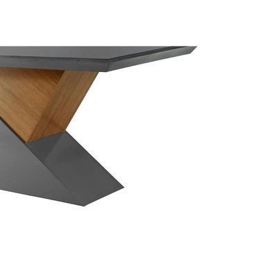 Mesa Para Cozinha Dubai + Tampo Madeirado Vidro Reto 180x90cm Grafite/imbuia-vidro Grafite - Rufato