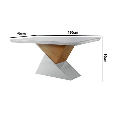 Mesa Para Cozinha Dubai + Tampo Madeirado Vidro Reto 180x90cm Grafite/imbuia-vidro Grafite - Rufato