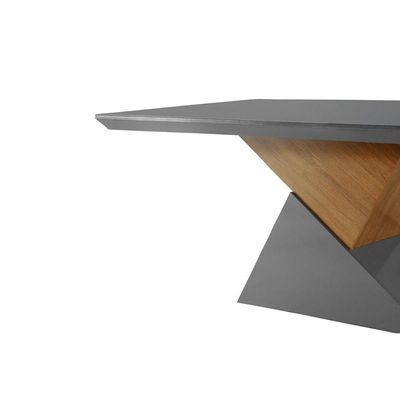 Mesa Para Cozinha Dubai + Tampo Madeirado Vidro Reto 180x90cm Grafite/imbuia-vidro Grafite - Rufato