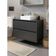 Gabinete Para Banheiro Com Cuba E Espelho Redondo 80cm Mdf Grafite Dubai - On Móveis