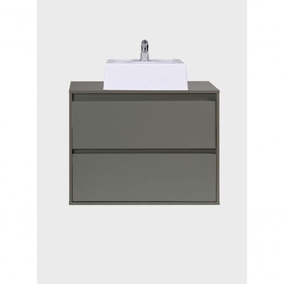 Gabinete Para Banheiro Com Cuba E Espelho Redondo 80cm Mdf Verde Dubai - On Móveis