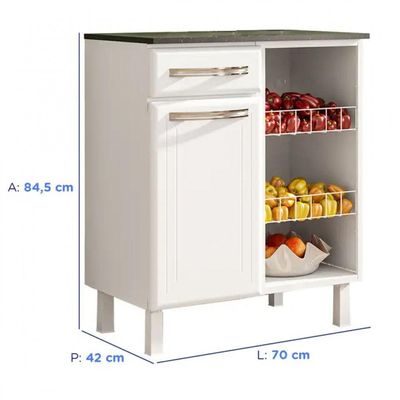 Fruteira 820707 Com 1 Porta E 1 Gaveta Telasul Branco