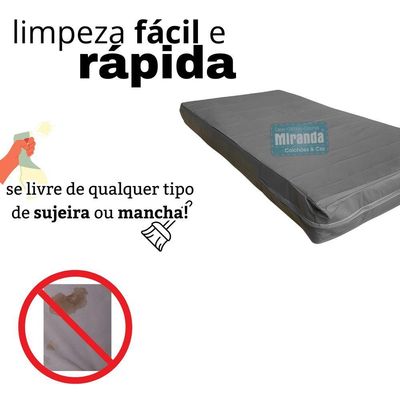Capa Impermeável Para Colchão Casal Feita Em Napa Hospitalar 138x188x30cm - Cinza