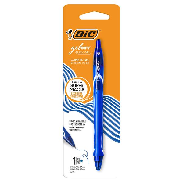Caneta Gel 0.7 Quick Dry Azul 522240 - Bic