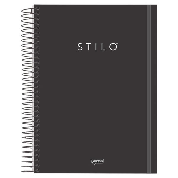 Caderno Universitário 10M PP 160F Stilo Preto 7787377  - Jandaia