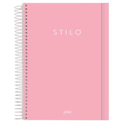 Caderno Universitário 1M PP 80F Stilo Rosa Pastel 6886277 - Jandaia