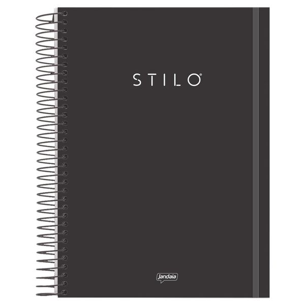 Caderno Universitário 1M PP 80F Stilo Preto 7787777- Jandaia