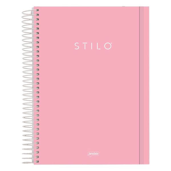 Caderno Universitário 10M PP 160F Stilo Rosa Pastel 6885877 - Jandaia