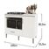 Kit Bancada Ilha Para Cozinha + Balcão Para Cooktop 1,05m 5 Bocas Turim Branco Branco
