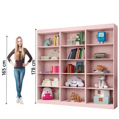 Kit 3 Estantes Livreiro Office Multiuso 12 Prateleiras
