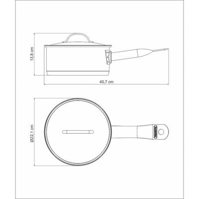 Panela Tramontina Professional 20cm Em Aço Inox Com Detalhe Satinado