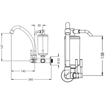 Torneira Com Filtro Para Cozinha Abs Stilo 1-4 De Volta C31 Cromada De Parede - Vtf700cwb - Esteves