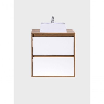 Gabinete Para Banheiro Com Cuba E Espelho Redondo 60cm Mdf Freijo Dubai - On Móveis