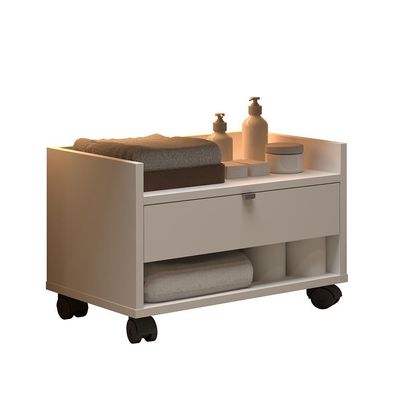 Gabinete Para Banheiro Prisma - Mdp Gaveta E Nicho Off White - J3 Móveis