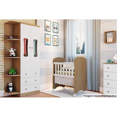 Prateleira Quarto Casal Smim-luna Amendoa - Peroba