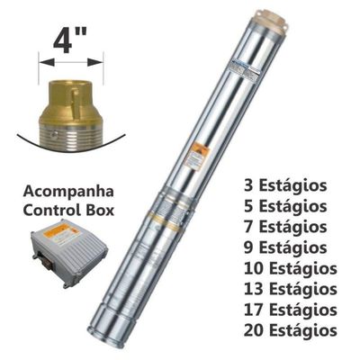 Motobomba Submersa Tipo Caneta 3-4cv 60hz Monofásico Esub-4-7 Eletroplas 110V