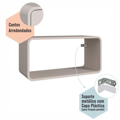 Nicho Prateleira Decorativa Infantil 62,5x30cm Organizador Para Quarto E Decoração Bege Dunas
