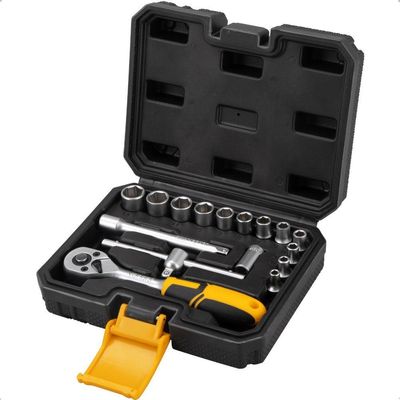 Jogo De Soquetes Sextavado Encaixe 1-4" 16 Peças Vonder