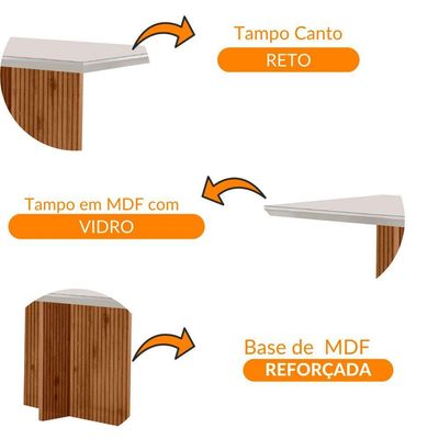 Mesa Para Sala De Jantar Olimpia 120cm Em Mdf E Vidro Off White Imbuia Ripado