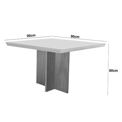 Mesa Olimpia 90 Mdf Com 4 Cadeiras Safira Linho Grafite Naturalle