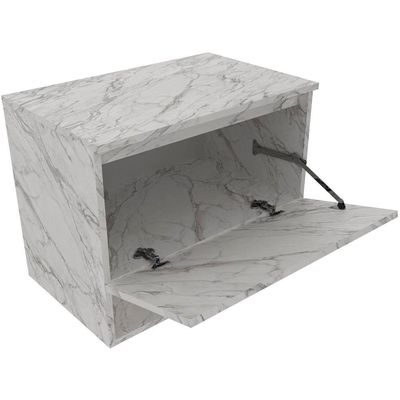 Gabinete De Banheiro 60 Cm 1 Porta E Nicho Valente Mármore Branco