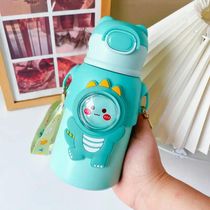 Garrafinha C/ Canudo Squeeze Infantil Garrafa Bebe Térmica Alça Verde