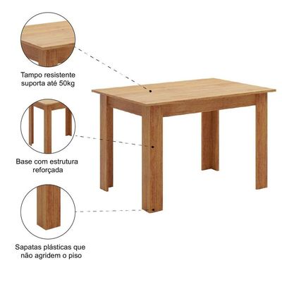 Mesa Para Sala De Jantar 1,10m Place Madeirado Viero